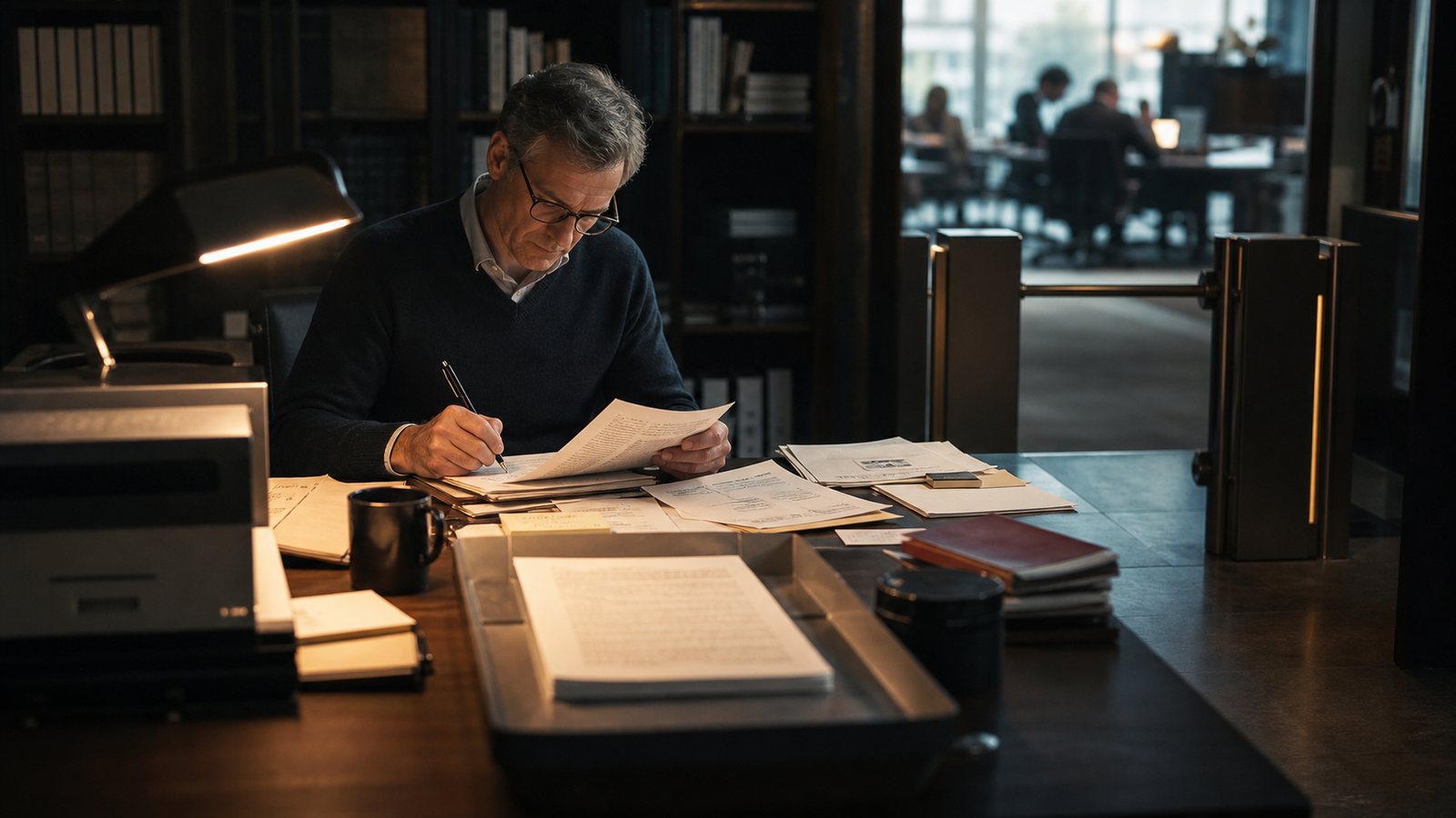 A reviewer compares an AI-generated draft with source documents before allowing it into a workplace workflow.